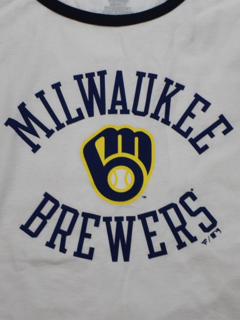 Fanatics Womens Plus Size MLB Milwaukee Brewers Baseball Raglan Shirt New 1X-4X - Picture 4 of 5